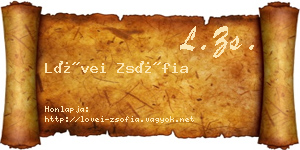 Lövei Zsófia névjegykártya
